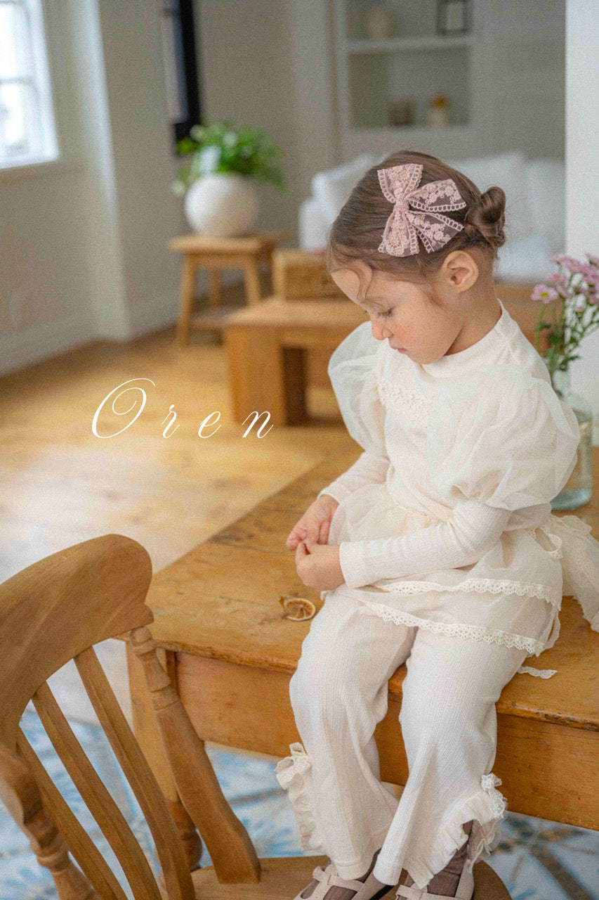 韓國童裝 25秋 | OR25301 Ribbon Lace Hairpin