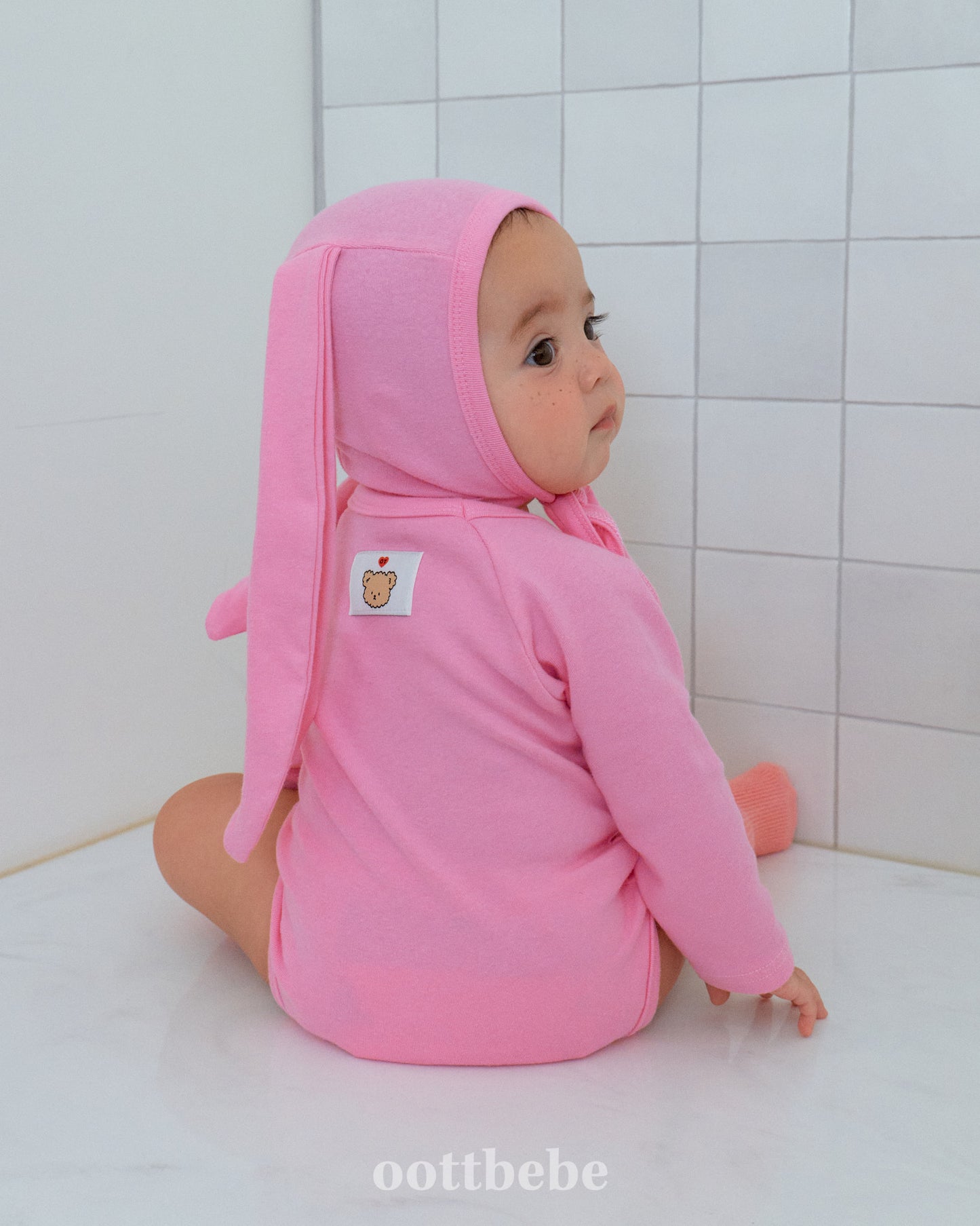 韓國童裝 | OT25313 Rainbow Bunny Baby Suit with Leggings