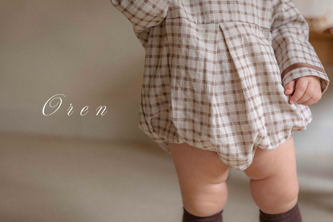 韓國童裝 25秋 | OR25313 Brunette mini check Collection - Baby Suit