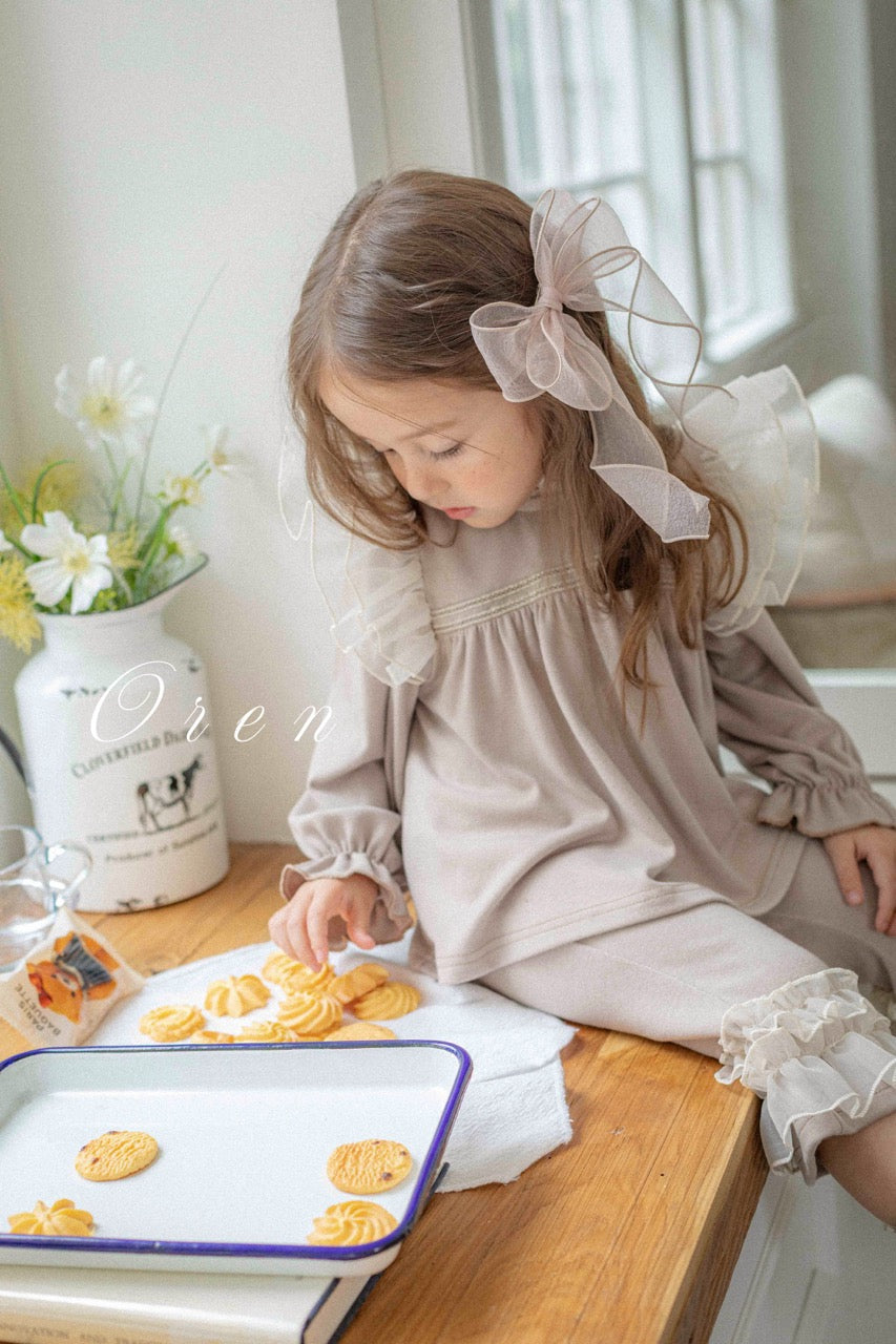 韓國童裝 25秋 | OR25328 Rosy Frill Blouse/Pants/Set