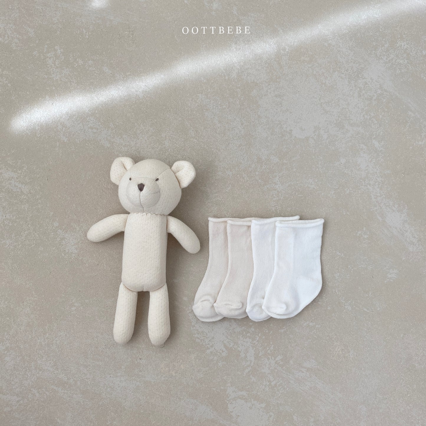 韓國童裝 | OT25110 OT Newborn Socks Set (Solid Set of 2)