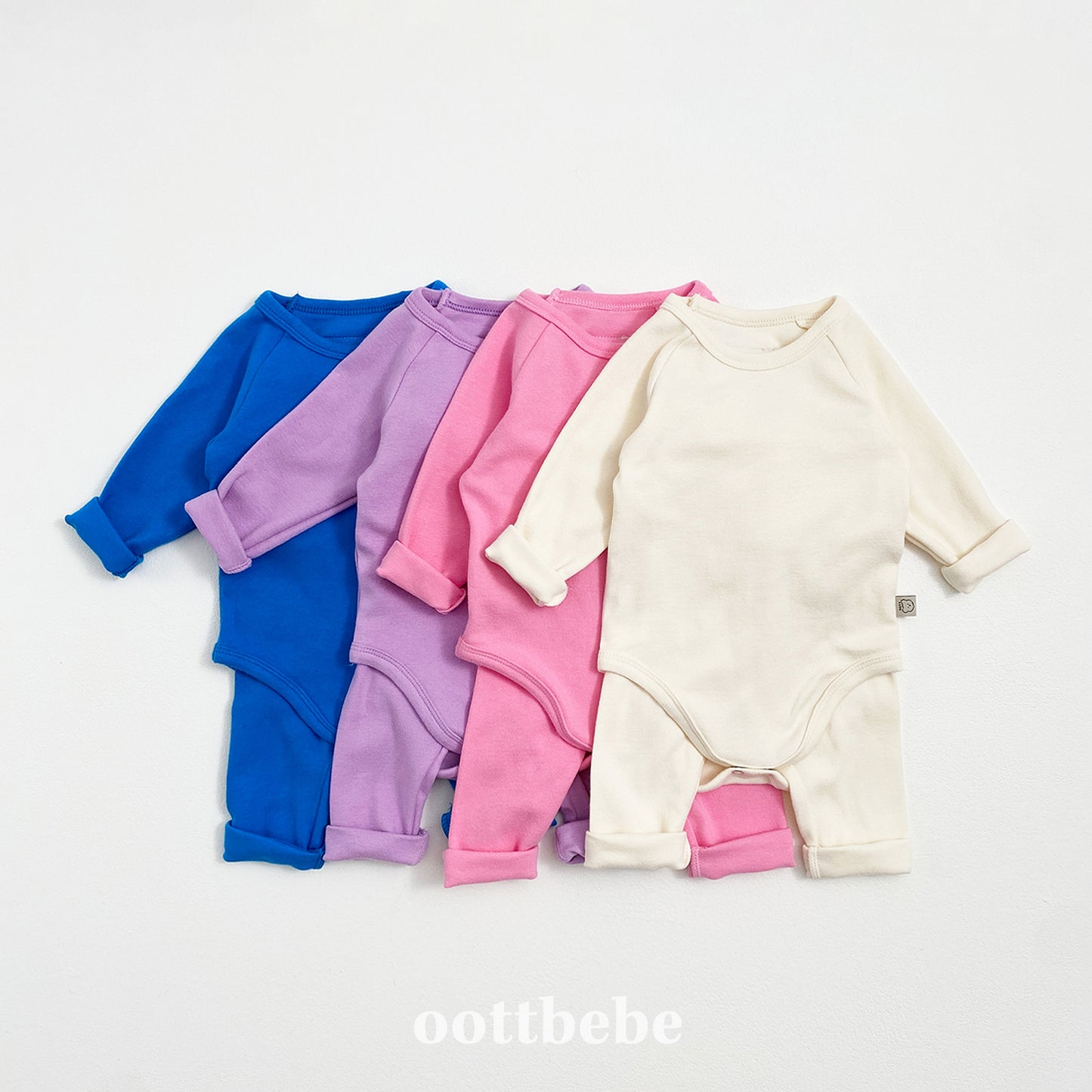 韓國童裝 | OT25313 Rainbow Bunny Baby Suit with Leggings