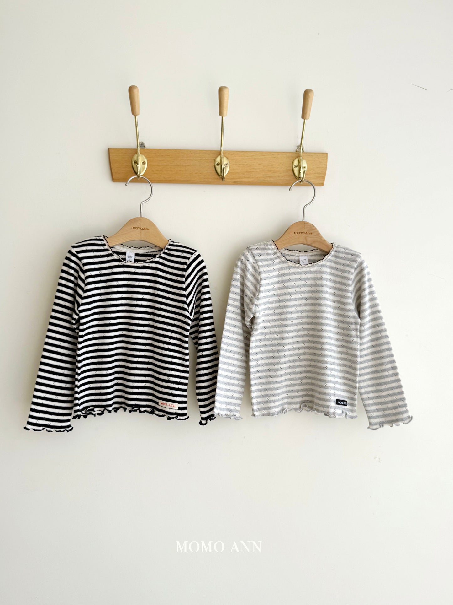韓國童裝 25秋 | MN25314 Eyelet Stripe Tee