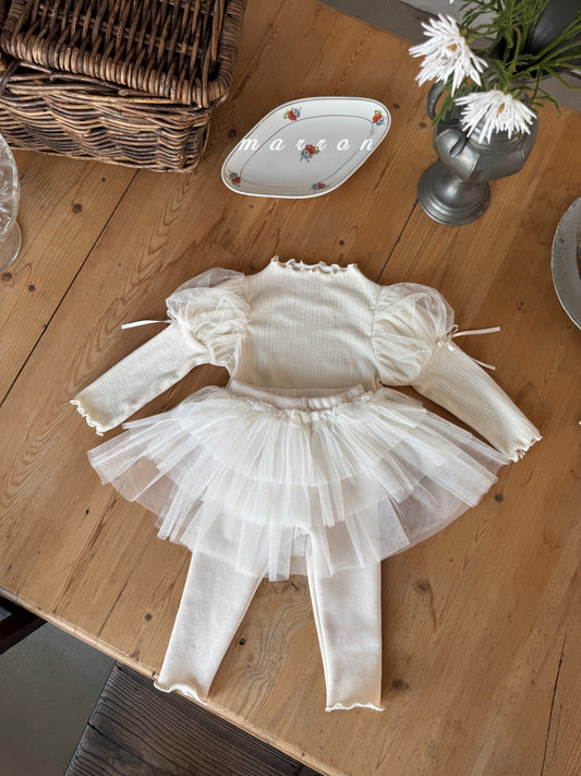 韓國童裝 25秋冬 | MA25435 DOT MESHG T-SHIRT (BABY & KIDS)