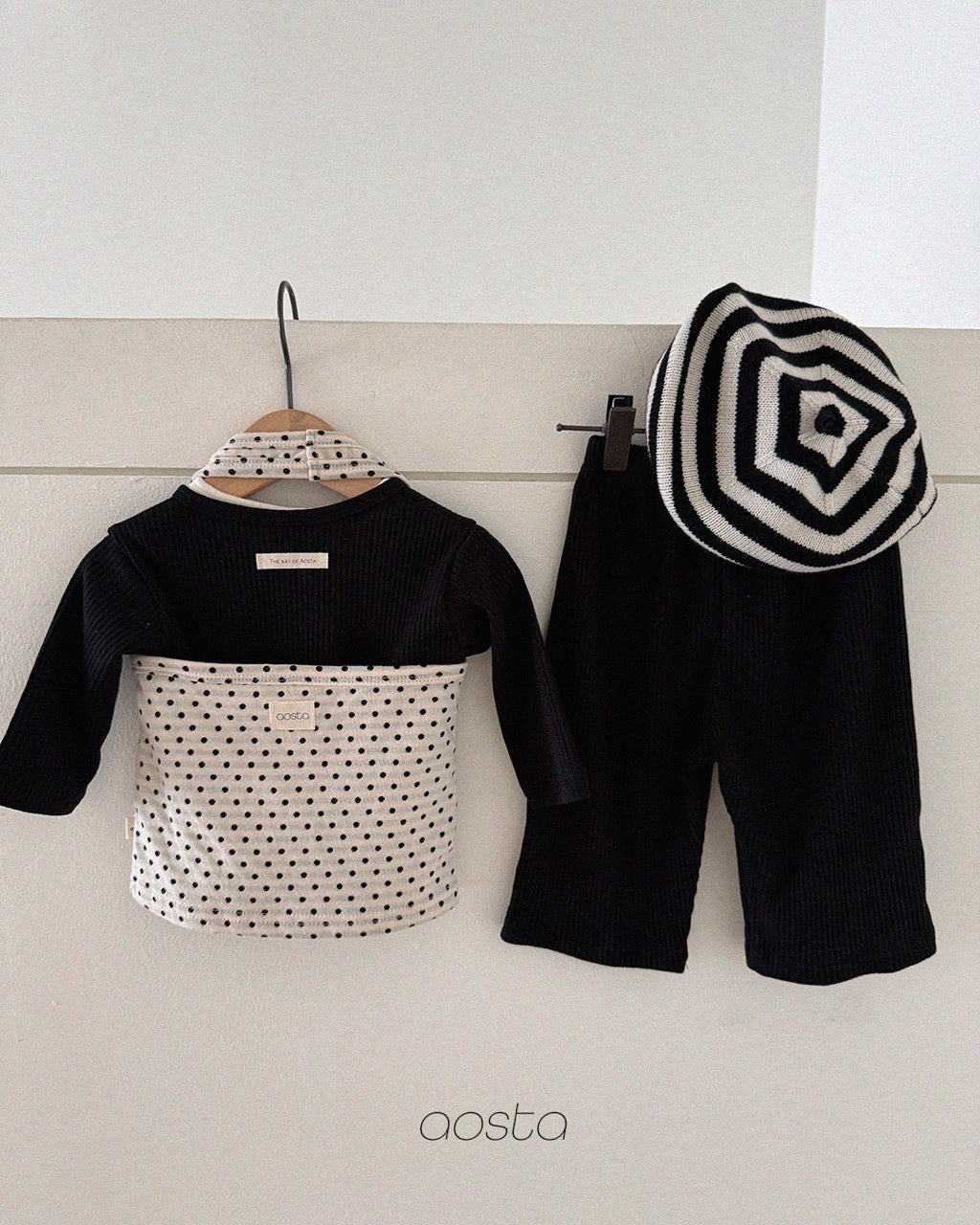 韓國童裝 26秋| AO07 Knit Cookie Beret 帽子 (FREE)