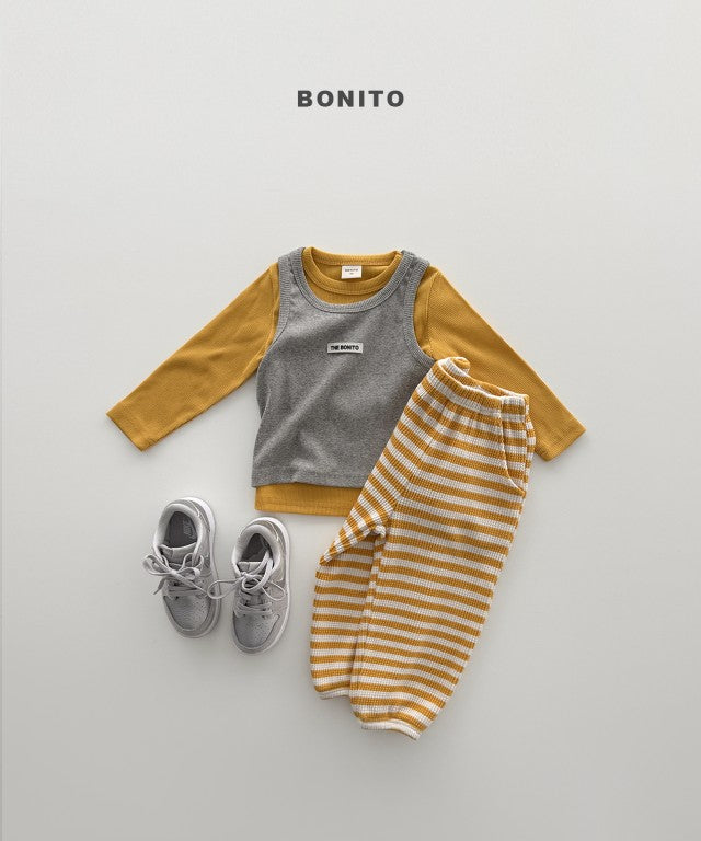 韓國童裝 26秋| BT02 Color Ribbed Tee 上衣 (80-140)