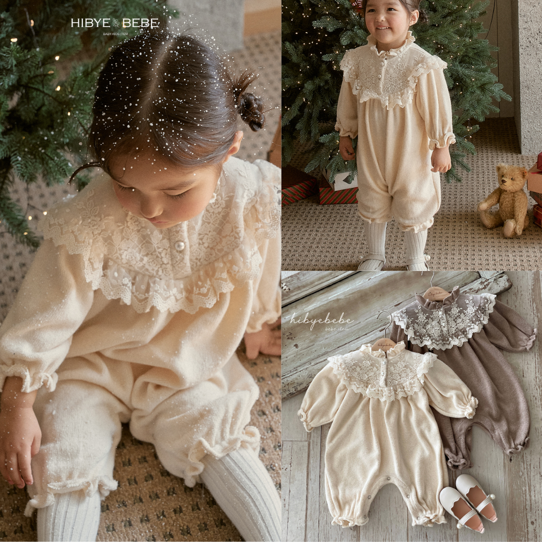 現貨▷ 韓國童裝 24秋冬 | LACE OVERALL (BABY S, 6-12m/ BABY M, 12-24m)