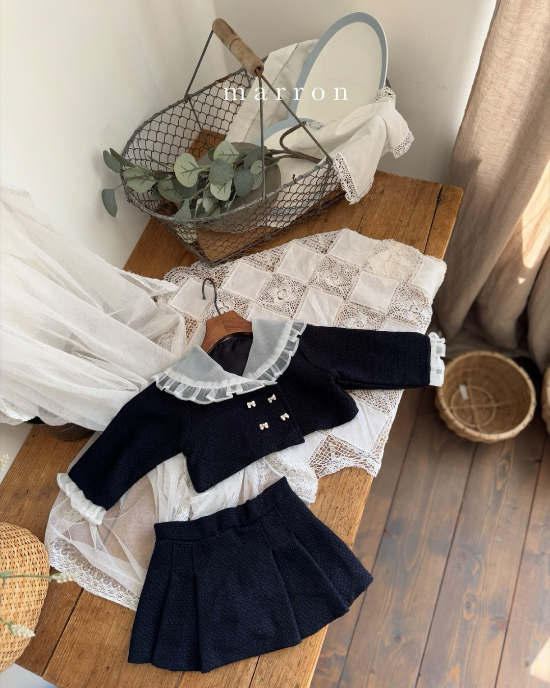 現貨▷ 韓國童裝 25春 | MA25135 小香風套裝 (90-100)