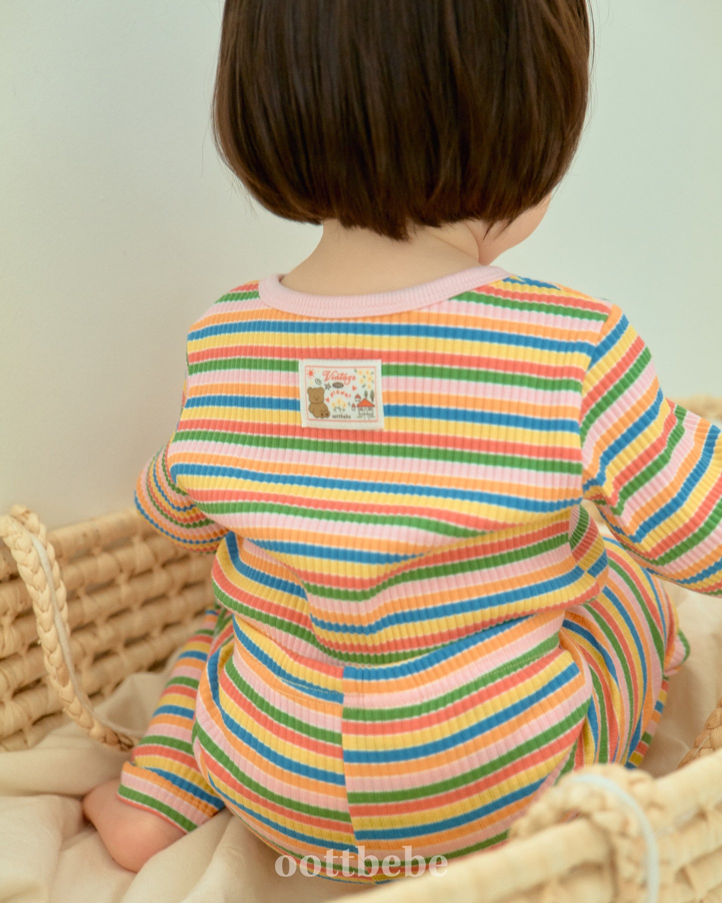 韓國童裝 | OT25342 OT Stripe Kids Top and Bottom Set