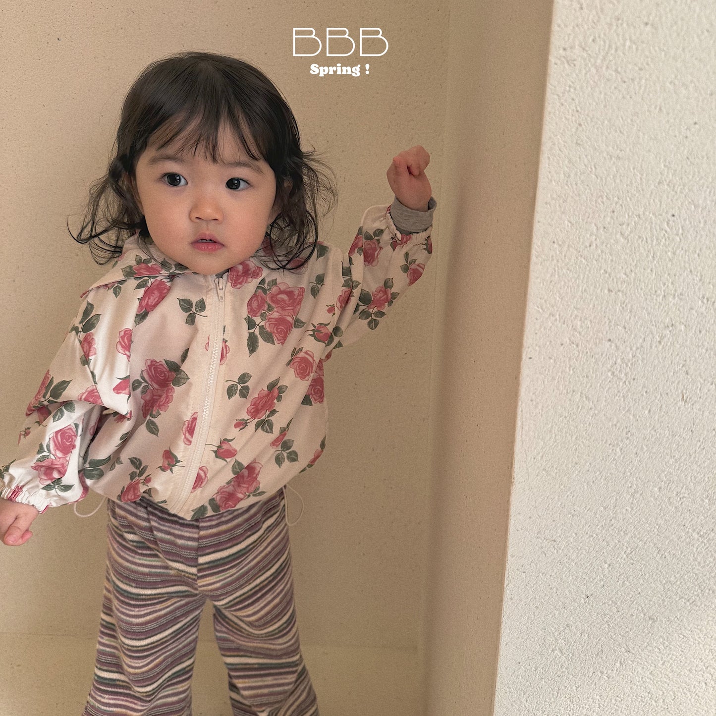 韓國童裝 26春 | BB14 Bebe Hood Flower Jumper (70-100cm)
