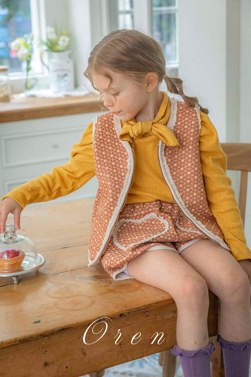 韓國童裝 25秋 | OR25326 Miel Jacquard Padded Vest