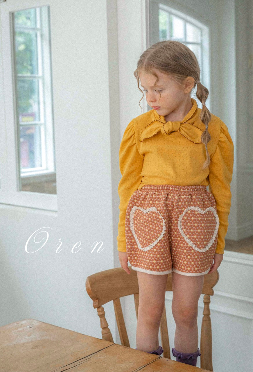 韓國童裝 25秋 | OR25327 Miel Jacquard Shorts (Pants)