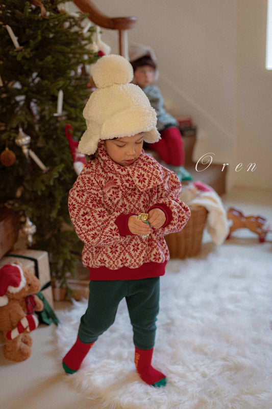 韓國童裝 25秋冬 | OR25509 聖誕款 Christmas Knit with Muffler Set