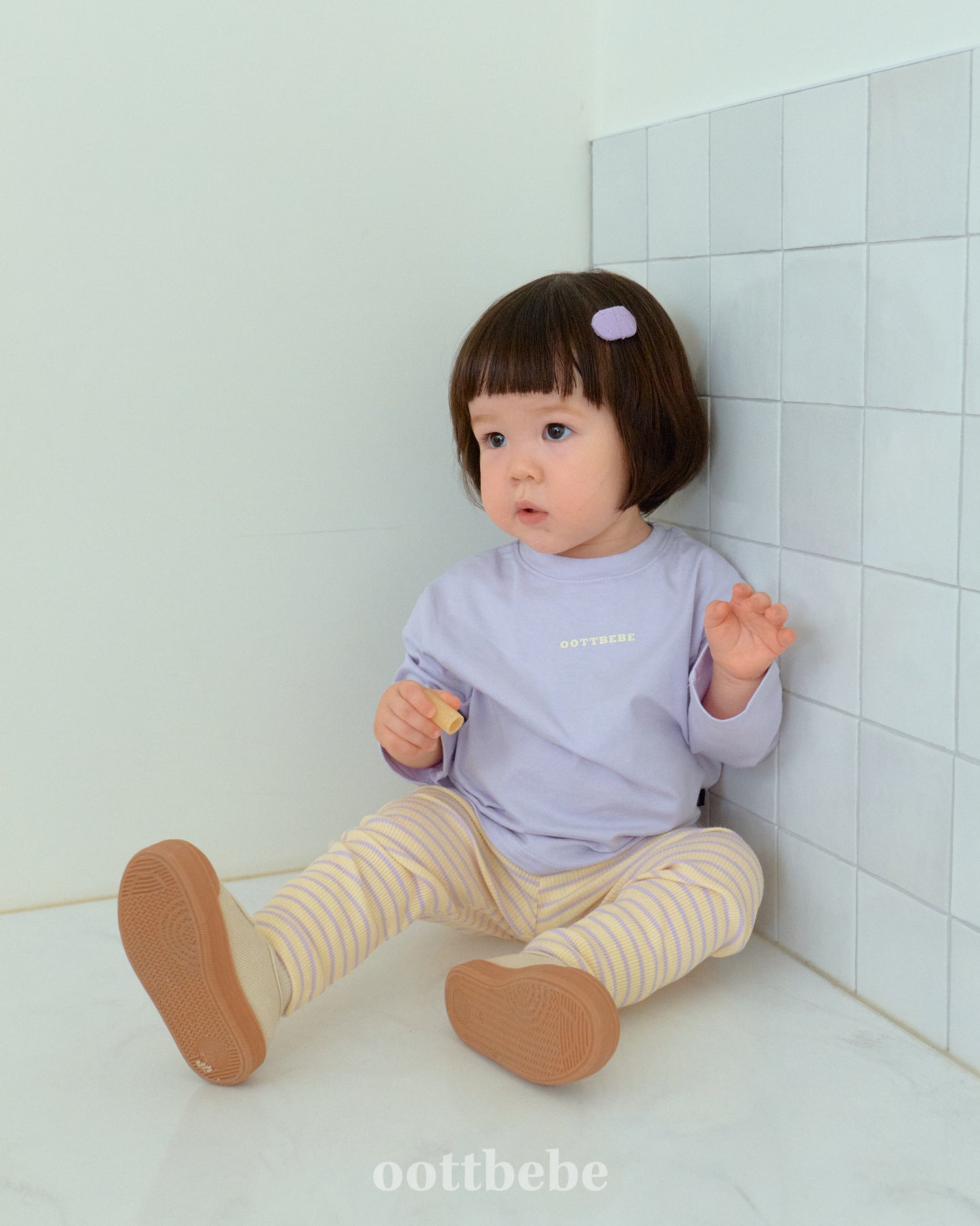 韓國童裝 | OT25320 OT Stripe Kids Leggings