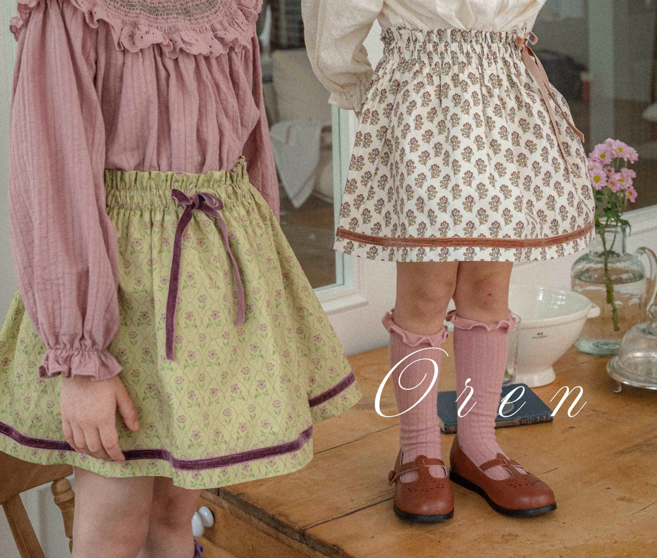 韓國童裝 25秋 | OR25343 Caramel Flare Skirt