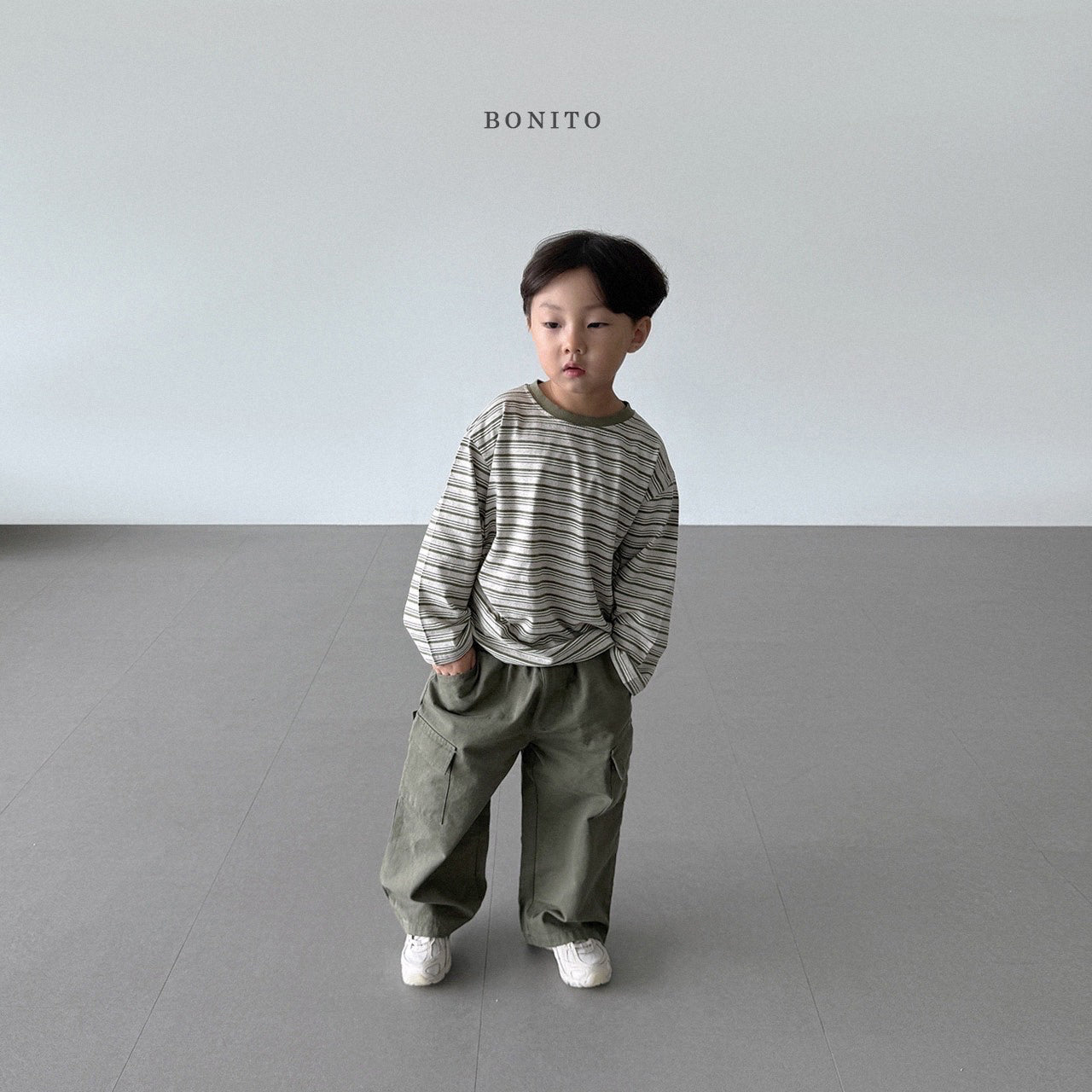 韓國童裝 25秋| BT25321 STRIPE TEE