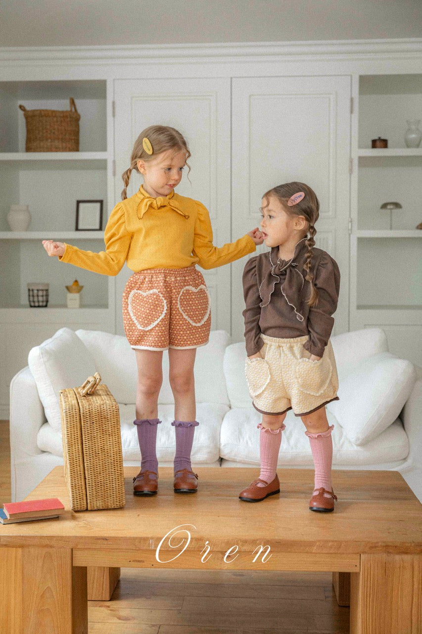 韓國童裝 25秋 | OR25327 Miel Jacquard Shorts (Pants)