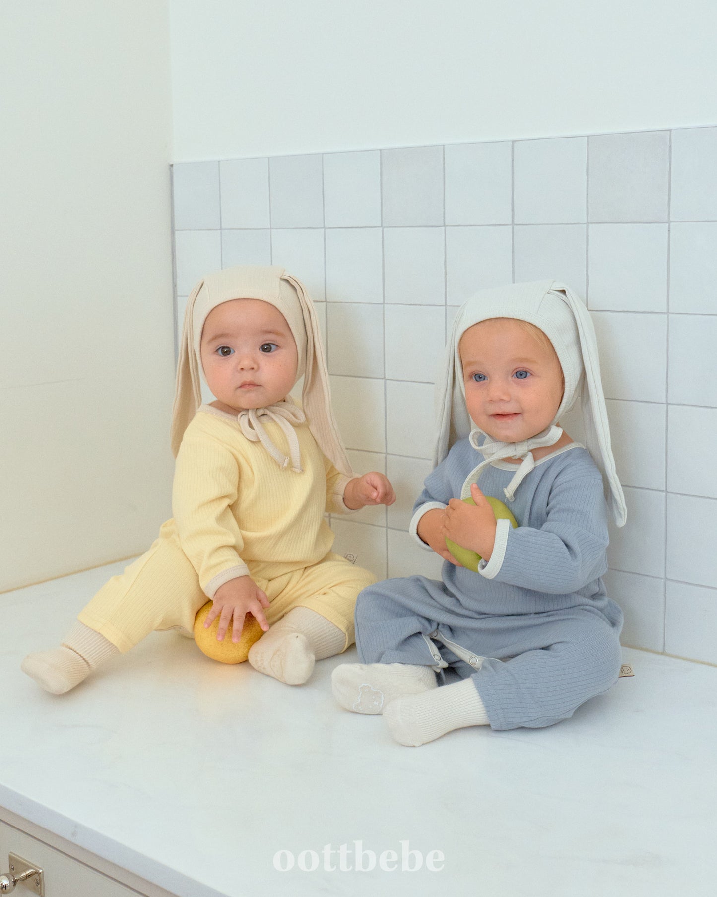 韓國童裝 | OT25353 Baby Suit with Rabbit Bonnet