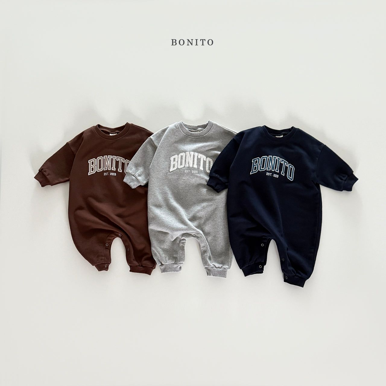 韓國童裝 25秋| BT25304 BEBE) BONITO連身包屁衣 LONG BABY SUIT (60-85cm)