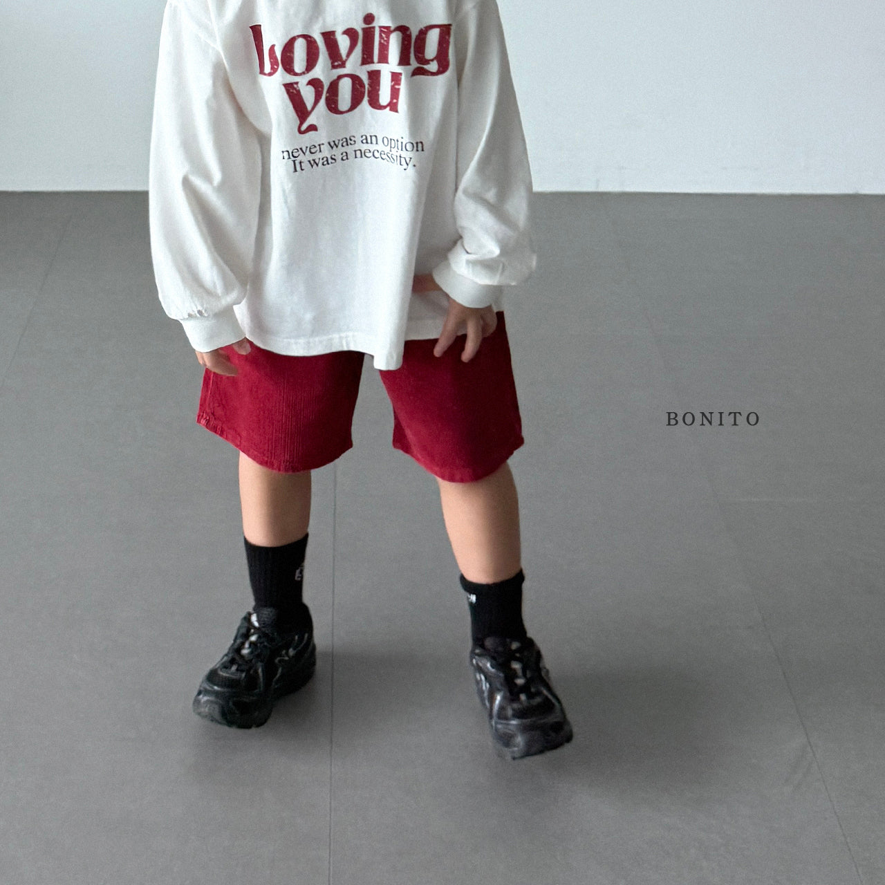 韓國童裝 25秋| BT25334 Corduroy shorts 燈芯絨五分褲 (70-140CM)