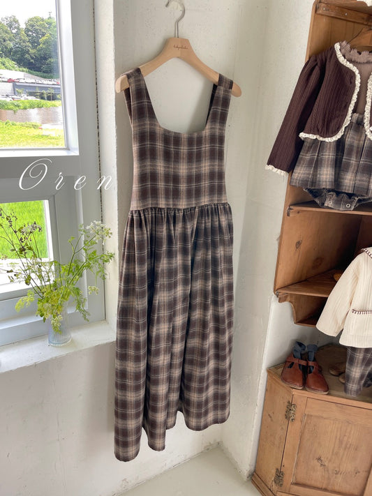 韓國童裝 25秋 | OR25317 Check Collection - Mom Dress