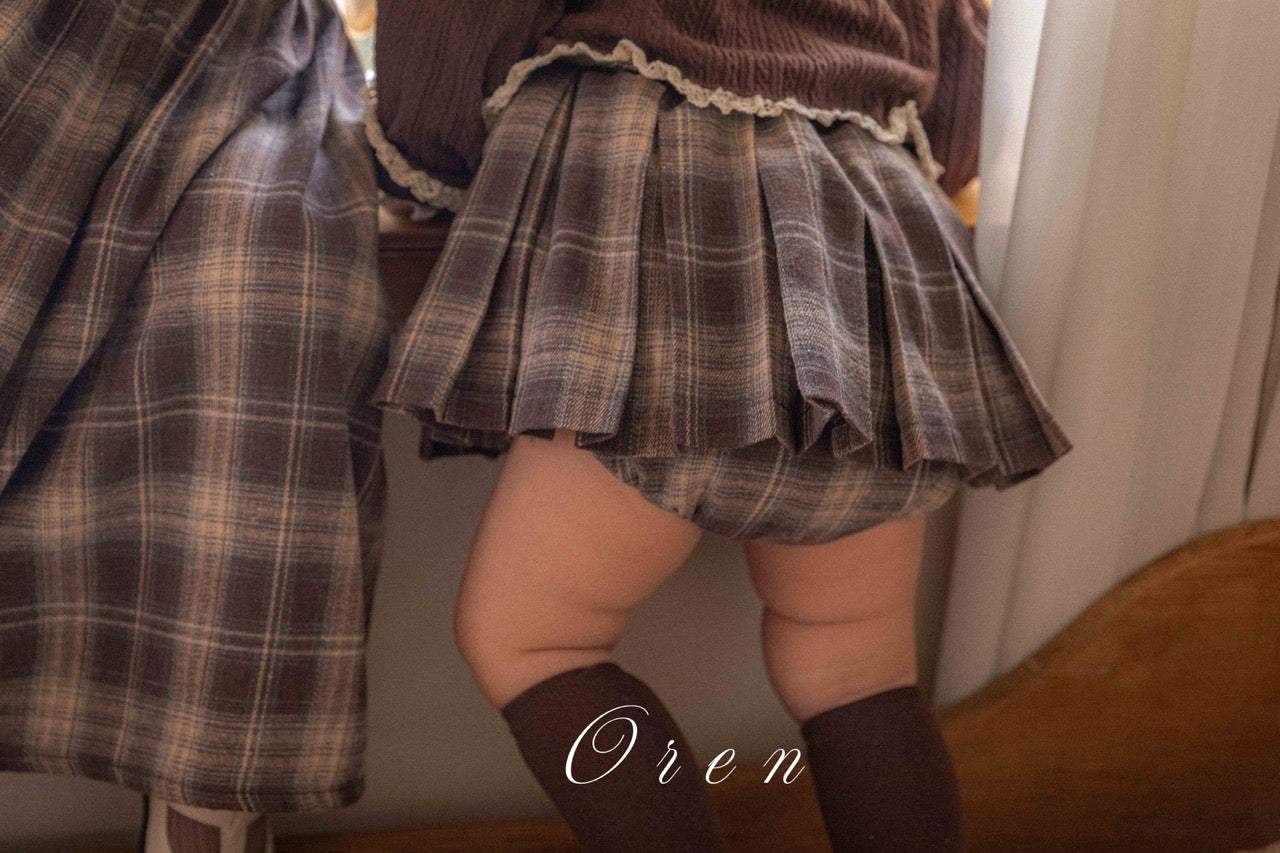 韓國童裝 25秋 | OR25317 Check Collection - Baby Bloomers (包屁吊帶裙)