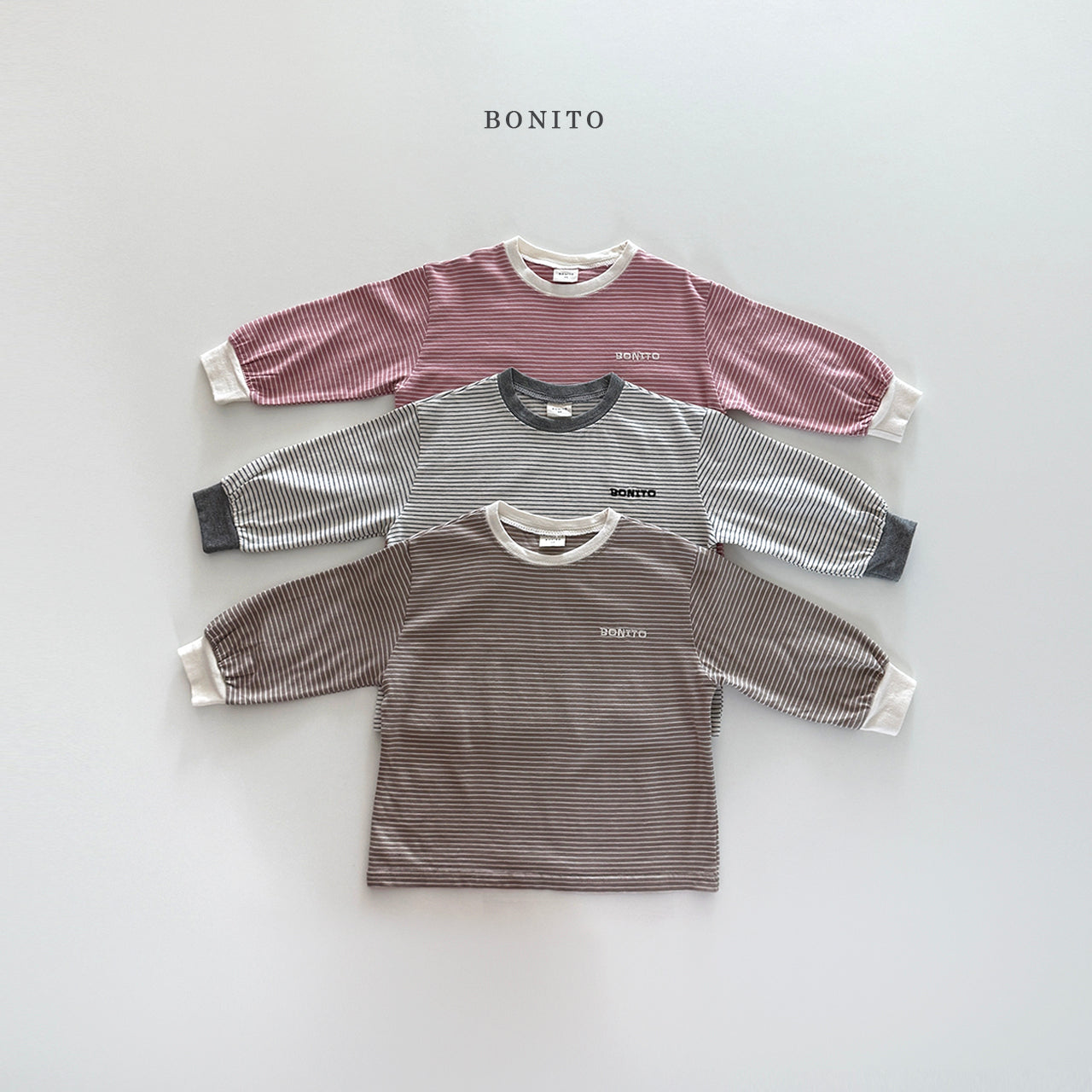 韓國童裝 25秋| BT25324 BONITO STRIPE TEE (70-140CM)
