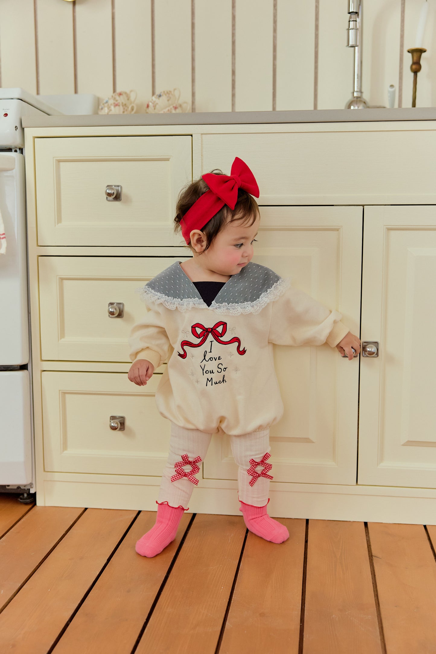 韓國童裝 26春 | SE02 格仔Ribbon打底褲 (70~100cm)