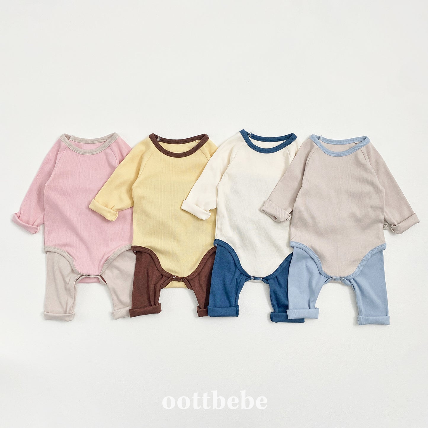 韓國童裝 | OT25335 2-tone Baby Suit with Leggings