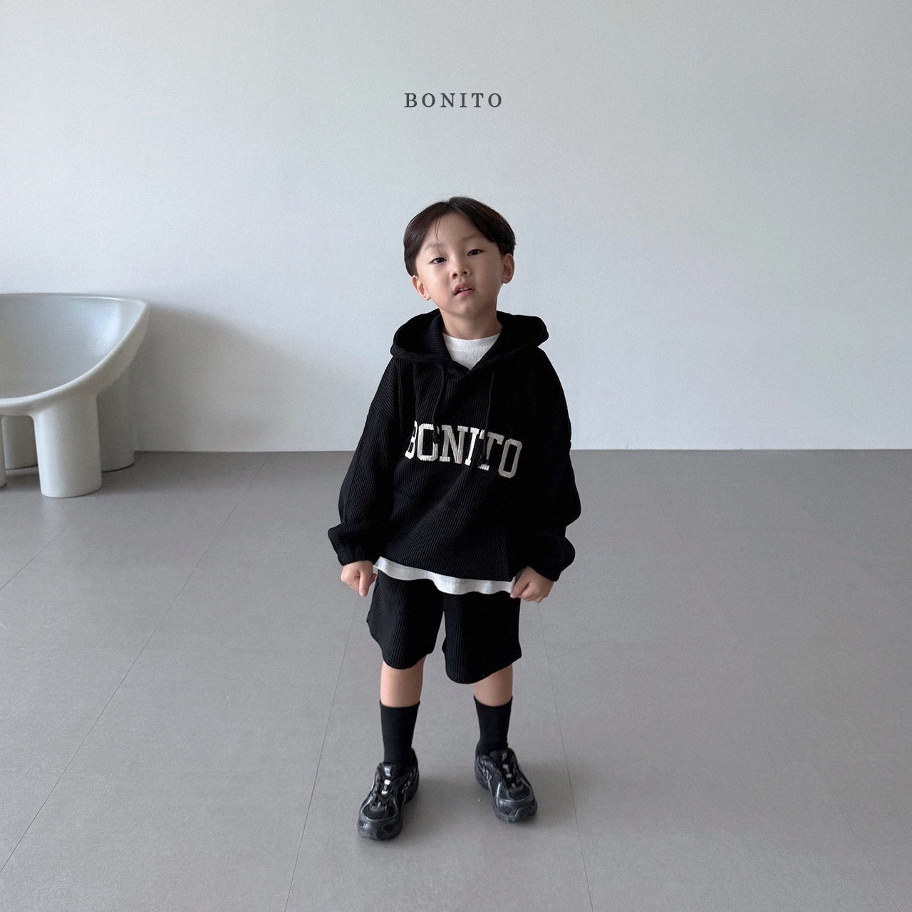 韓國童裝 25秋| BT25343 BONITO HOODED TOP AND BOTTOM SET (70-140CM)