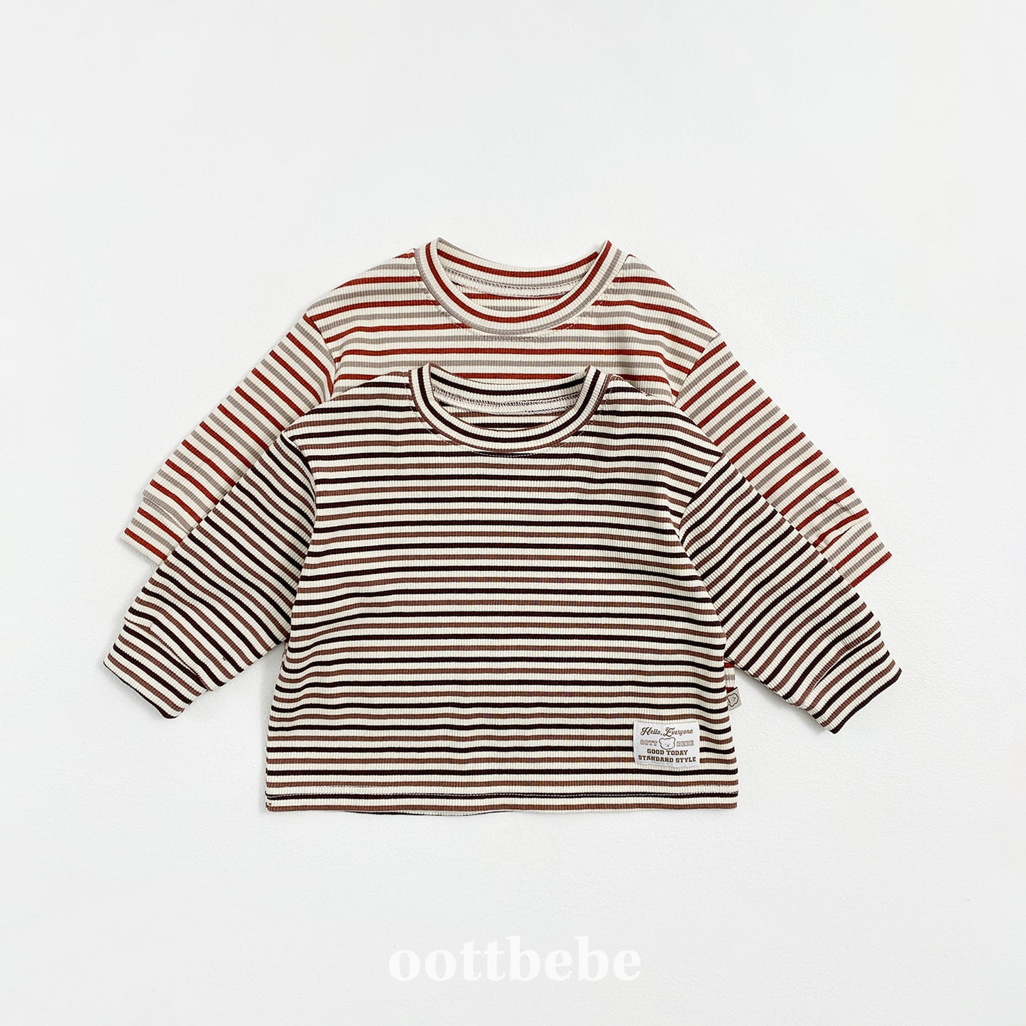 韓國童裝 | OT25322 Autumn Basic Stripe Tee