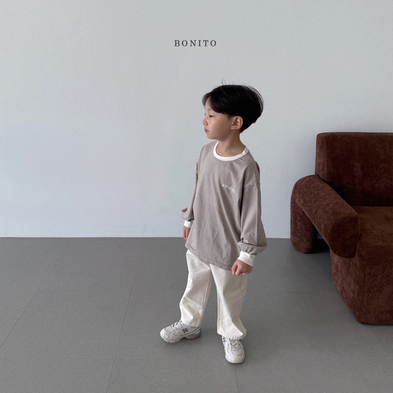 韓國童裝 25秋| BT25324 BONITO STRIPE TEE (70-140CM)
