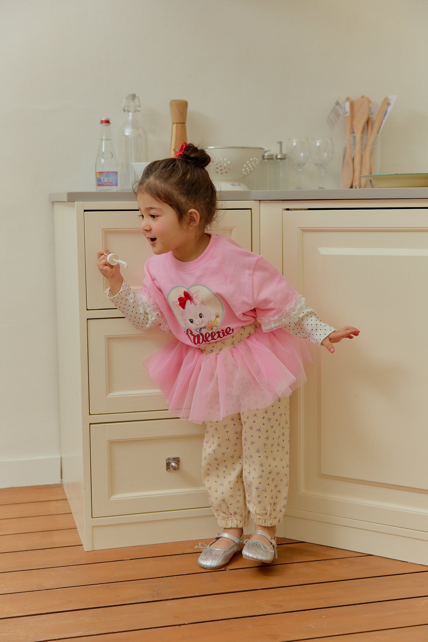 韓國童裝 26春 | SE26 Lace裙擺長褲 (90~130cm)