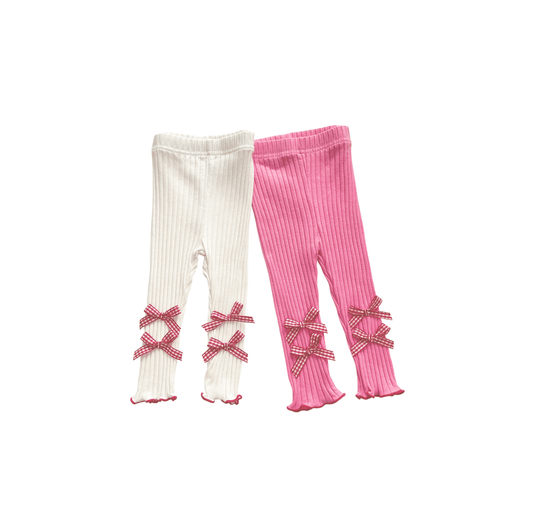 韓國童裝 26春 | SE02 格仔Ribbon打底褲 (70~100cm)