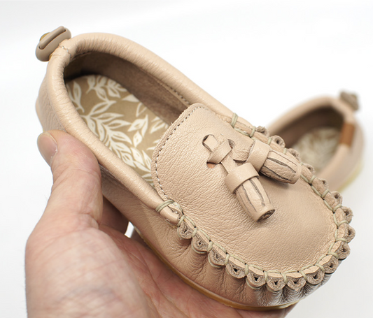 韓國手工真皮鞋 Loafer pinkBeige