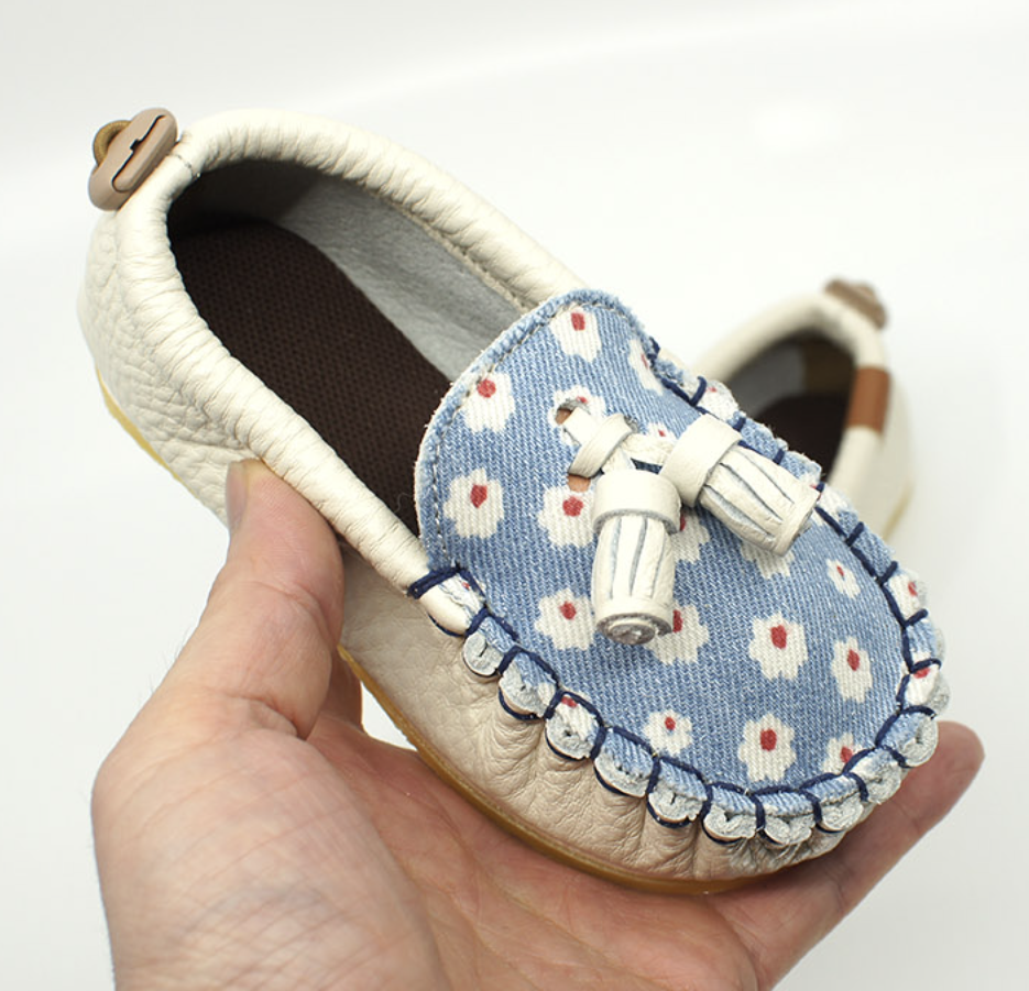 9月團) 韓國手工真皮鞋團 Loafer denimFlower