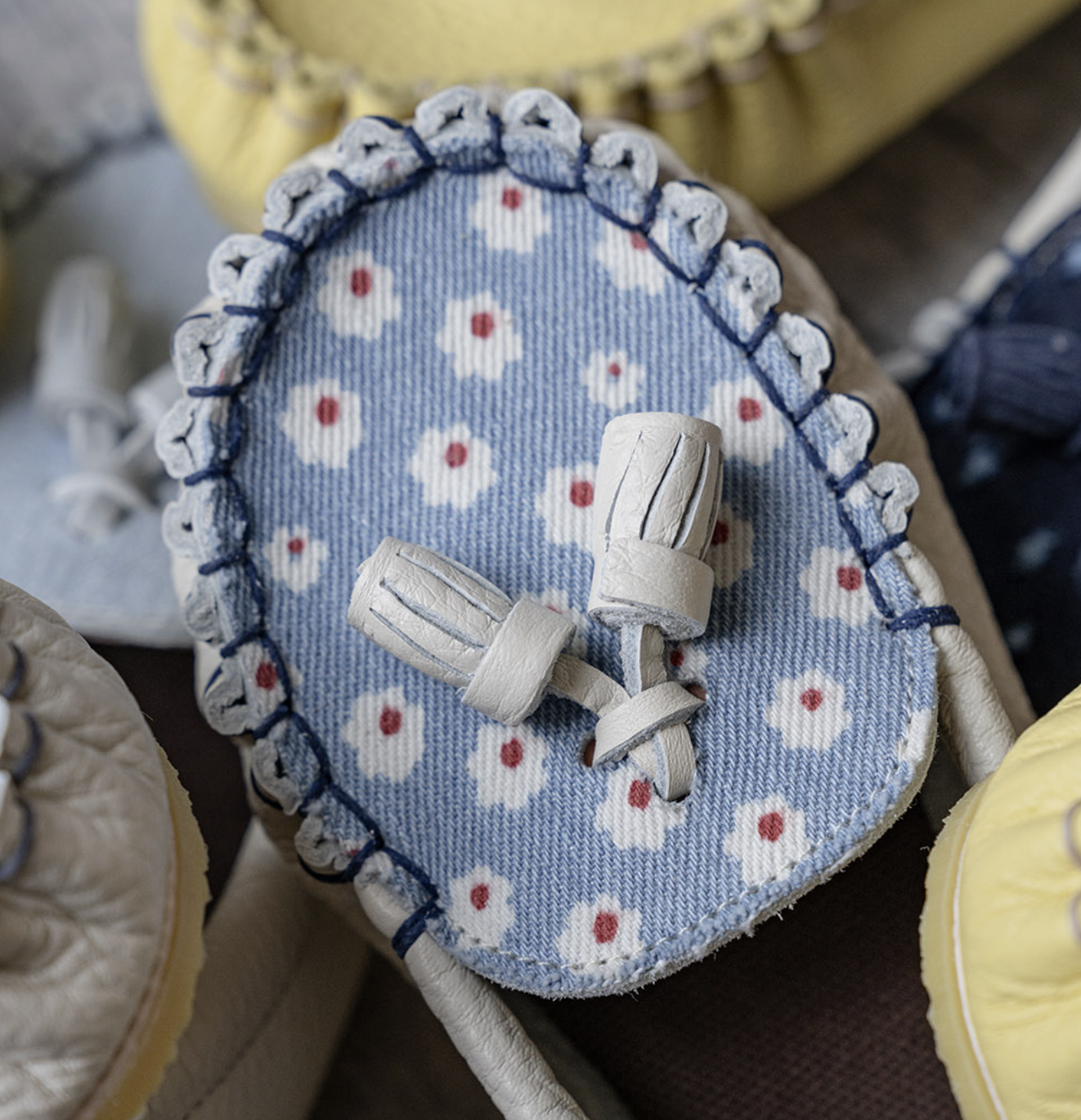 9月團) 韓國手工真皮鞋團 Loafer denimFlower