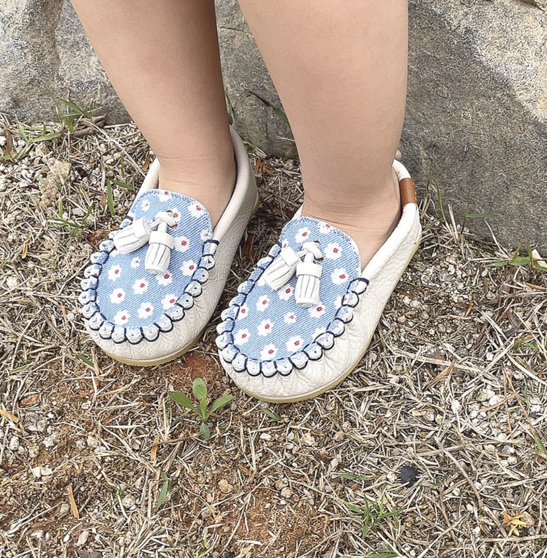 9月團) 韓國手工真皮鞋團 Loafer denimFlower