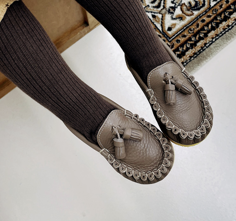 9月團) 韓國手工真皮鞋團 Loafer cappuccino