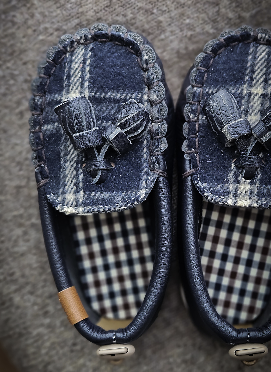 9月團) 韓國手工真皮鞋團 Loafer navy check