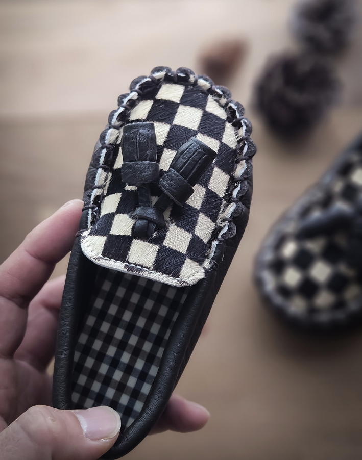 9月團) 韓國手工真皮鞋團 Loafer brownCheck