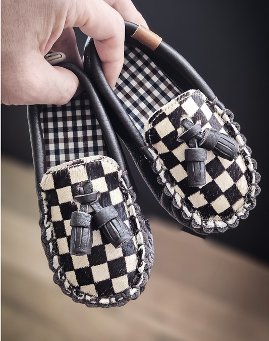 韓國手工真皮鞋 Loafer brownCheck