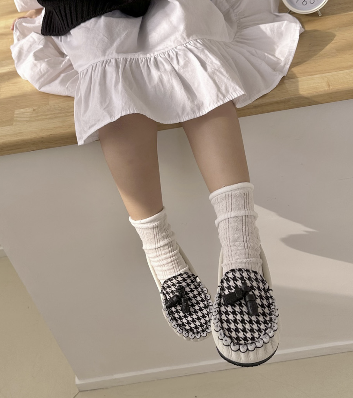 9月團) 韓國手工真皮鞋團 Loafer houndtooth