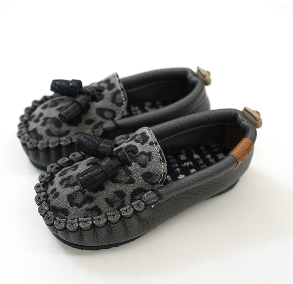 9月團) 韓國手工真皮鞋團 Loafer leopardGray