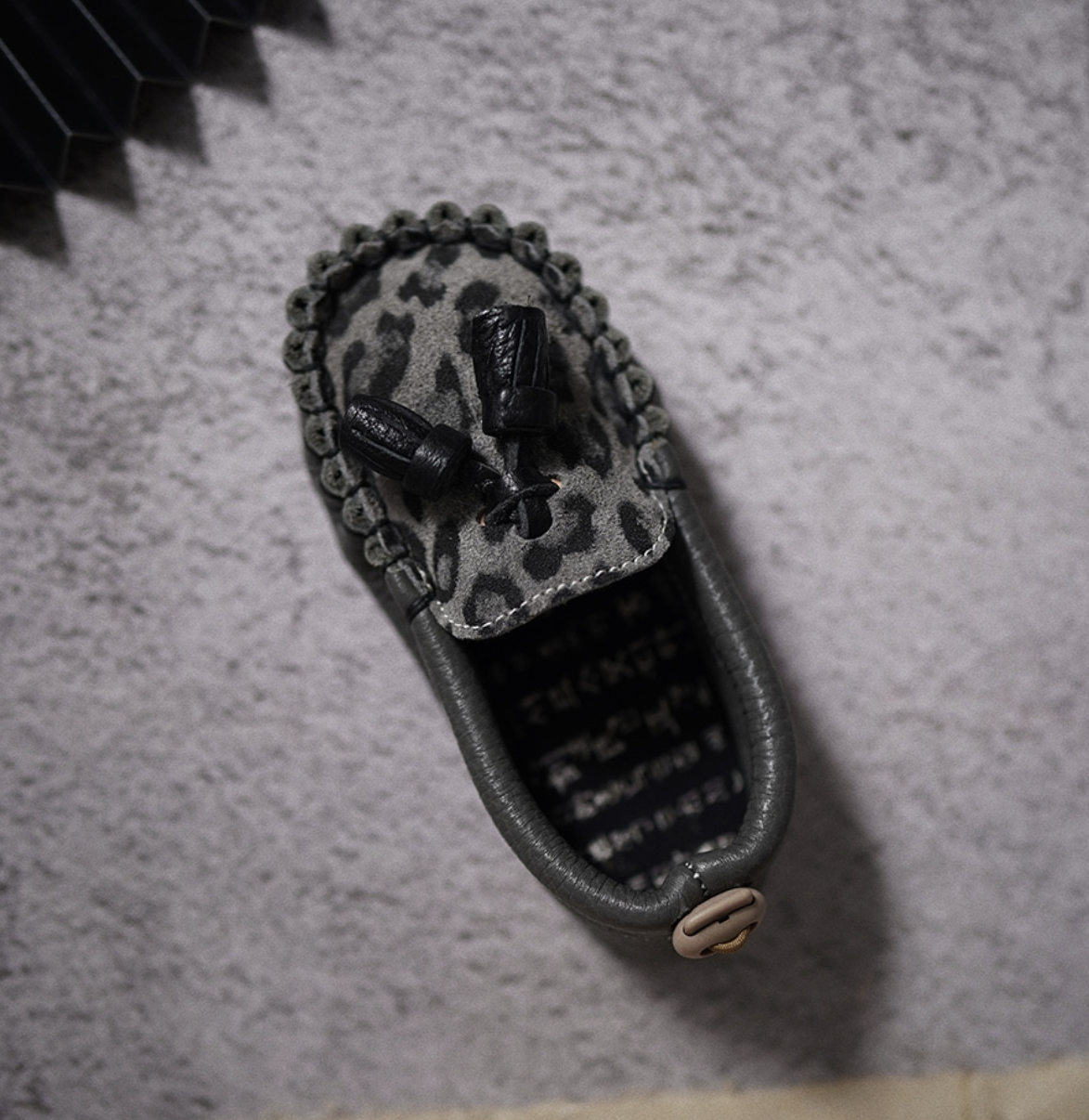 9月團) 韓國手工真皮鞋團 Loafer leopardGray
