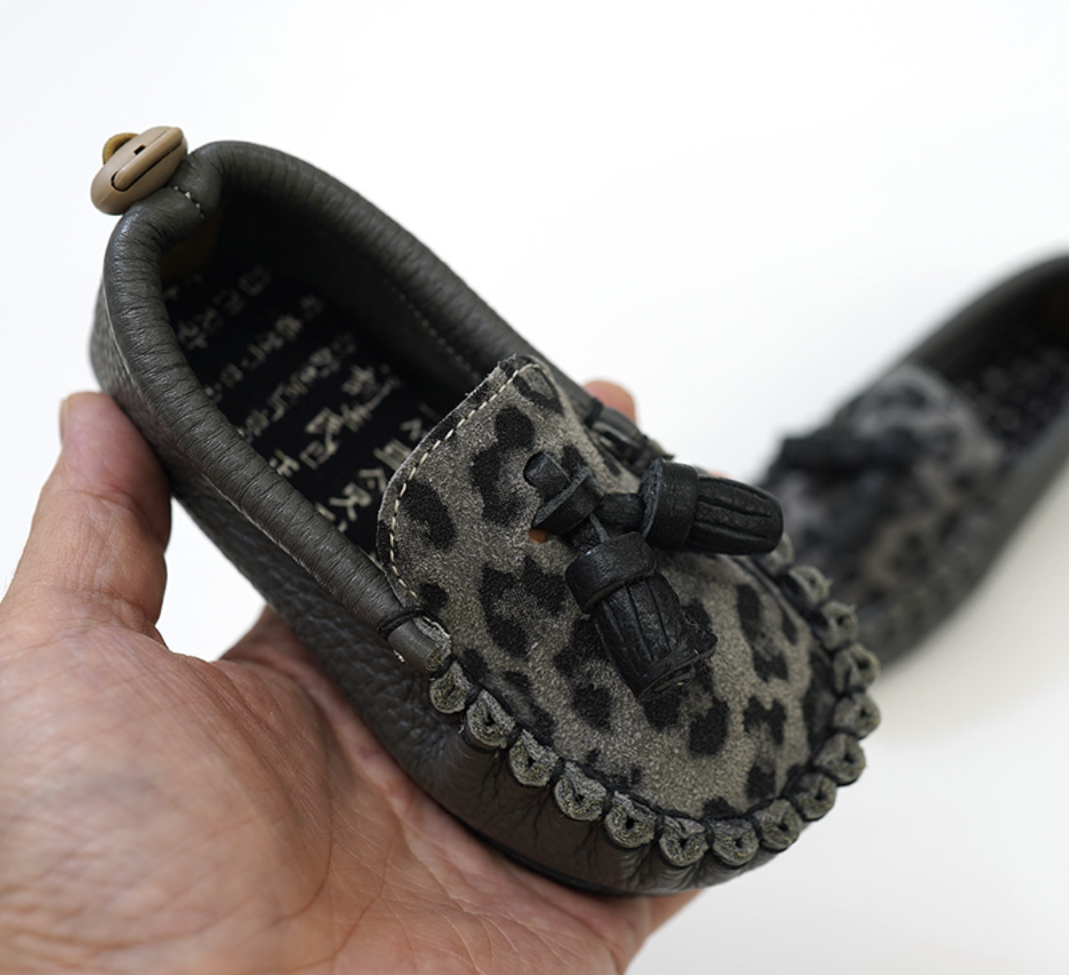 9月團) 韓國手工真皮鞋團 Loafer leopardGray