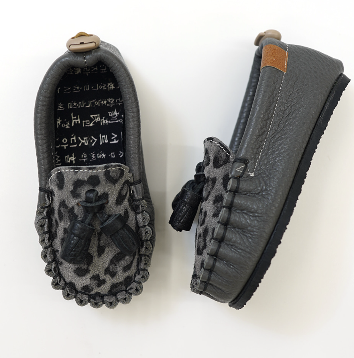 9月團) 韓國手工真皮鞋團 Loafer leopardGray