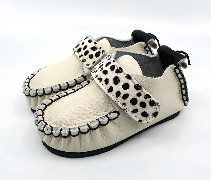 9月團) 韓國手工真皮鞋團 Velcro dalmation (white/black/mismatch)