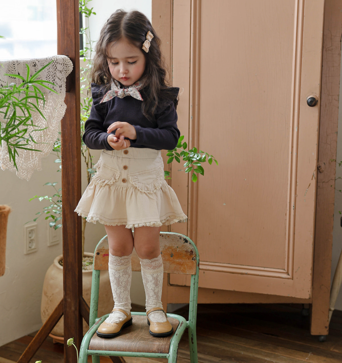 韓國童裝 25秋 | FU25302 LACE Meloni Knee socks
