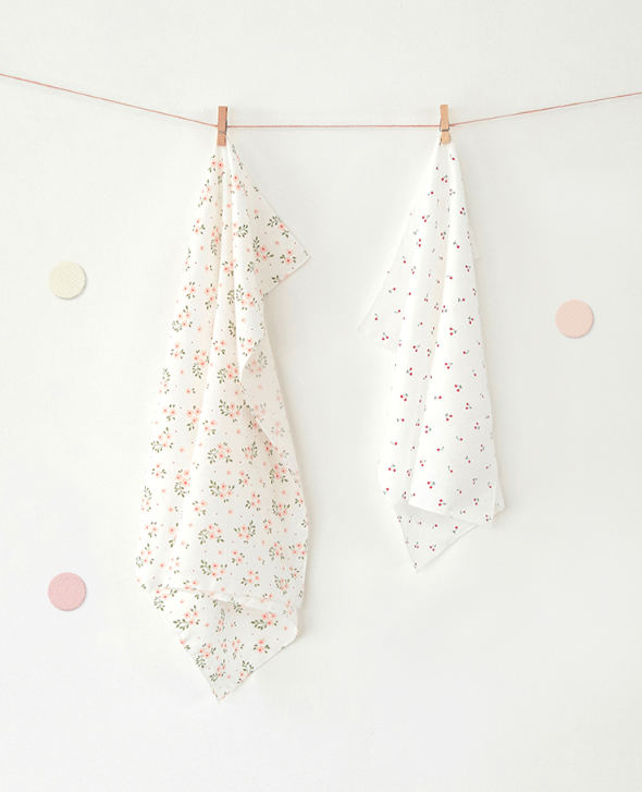25FW 室內服團購 (30/9截單) Cherry and Flower Bamboo 透氣竹纖手帕10入